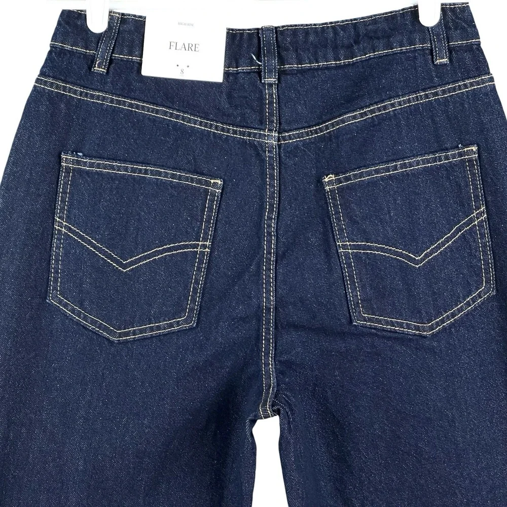 Future‎ Collective by Blutstein Women's Blue Jean Size 8 Flare Leg High Rise NEW